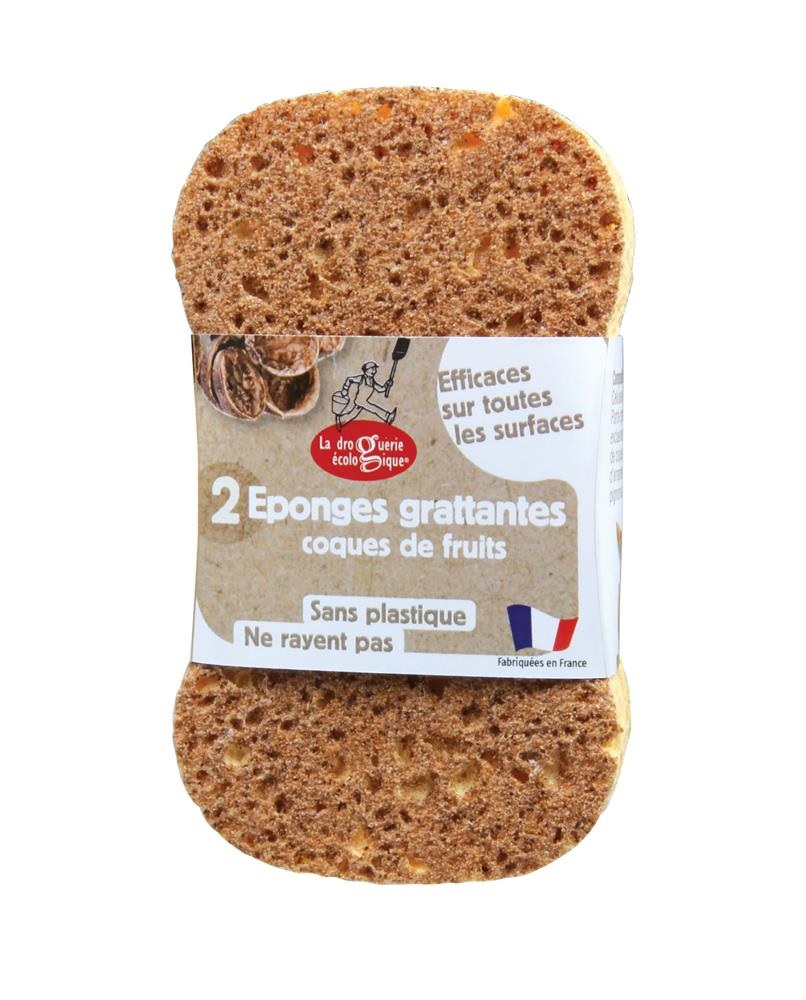 La Droguerie Ecologique 2 Scourer Sponges made with Nutshells 100% Plastic Free